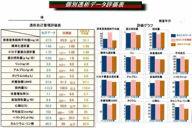 個別透析データ評価表